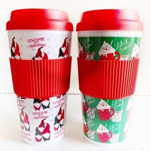Set of 2 Christmas Travel Coffee Hot Beverage Cup